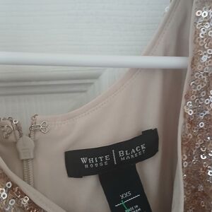 White House Black Market Gold Sequin Top